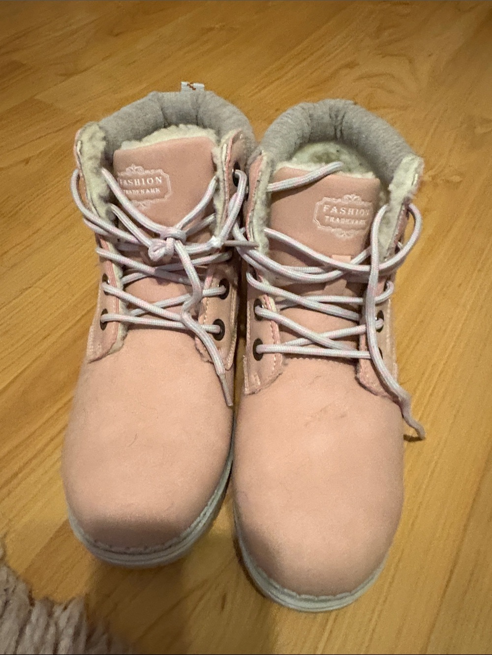 Women's Winter Lace-Up Boots - Pink